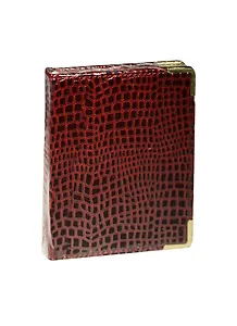 Записная книжка А6 96л кл. "Iguana" иск.кожа, поролон, бордовая, мет.уголки, тонир.блок, золот.срез, ляссе, Listoff