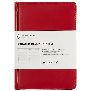 Недатированный ежедневник «Pristine», красный, 160 листов, А6
