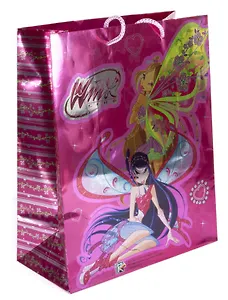 Пакет подарочный бумажный А4 26*32,4*12,7см, фольгирование, WINX
