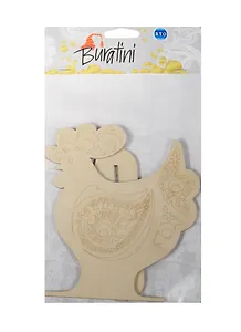 Форма для декора на подставке Петух с орнаментом пейсли (DZ10016) (фанера) (упаковка)