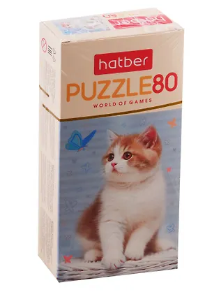 Пазл HATBER 80 элементов 165х230мм Котенок и бабочка 2793298