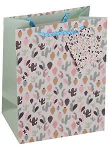 Пакет подарочный бумажный А5 "Кактусы", нейтральный