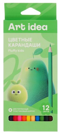 Карандаши цветные «Fluffy Kids», Art idea, 12 цветов 3143680