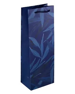 Пакет бутылочный 36*12*8,5 "Тропические  листья" бум.мат.ламинат