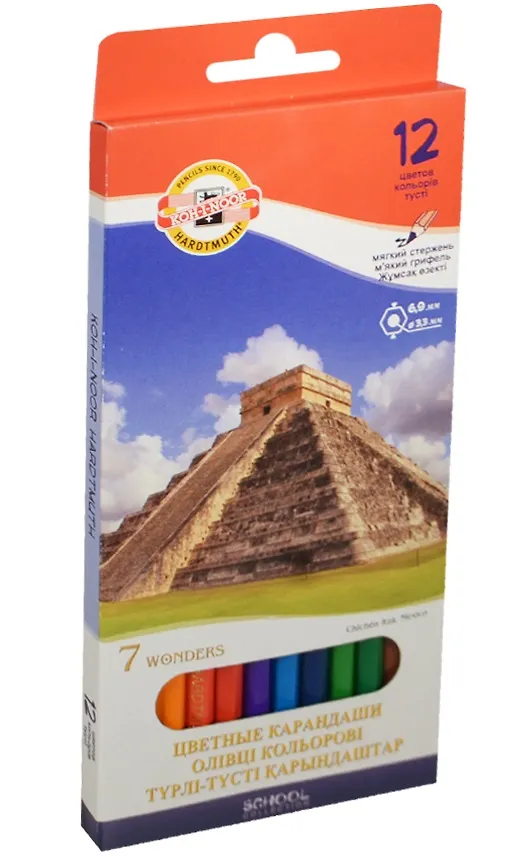 Карандаши цветные «7 Wonders», Koh-i-Noor, 12 цветов 236191 — 1