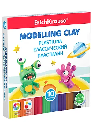 Пластилин 10цв 150гр "Monsters", к/к, стек, ErichKrause 2928502