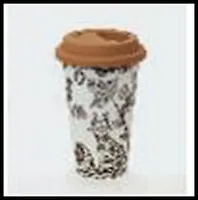 Кружка керамическая с силиконовой крышкой в комплекте (28310) (350мл)