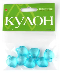 Набор для творчества Альт, Кулон полупрозрачный Сердце 18*22,5*7мм, 5цв, 7шт