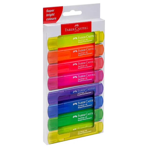 Набор текстовыделителей  8 штук "46 Superfluorescent" 1-5мм, Faber-Castell 3166624 — 2