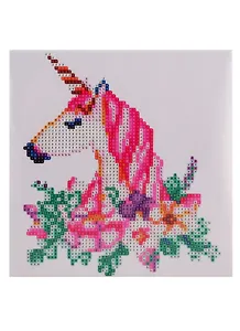Набор для творчества TUKZAR Алмазная мозаика 20х20см Единорог, на подрамнике, частичная выкладка