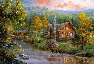 Пазл 4000К 34512 Дом у реки фэнтези (HQC) 2200598
