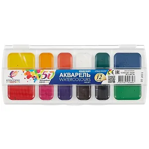 Краски акварельные 12цв "Классика Юбилейная" пл/уп., б/к., Луч