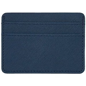 Чехол для карточек (3 отделения) (темно-синий) (эко кожа, нубук) (10,5х7)