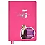 Ежедневник недат. А5 160л "5 шагов к счастью" Мотивационный, розовый, иск.кожа "джинс", тв.переплет, тисн.фольгой, офсет, ляссе — 2995287 — 1