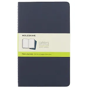 Набор книг для записей Moleskin Cahier Journal Large, 3 штуки, синие, 40 листов, А5