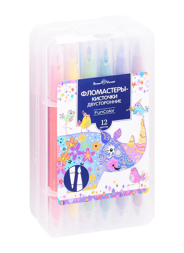 Фломастеры «FunColor» Bruno Visconti, 12 цветов, двусторонние 257511 — 1
