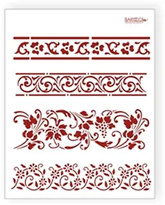 Трафарет пластиковый многоразовый Бордюр полевые цветы (20х25) (Л-043)