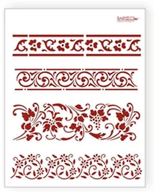 Трафарет пластиковый многоразовый Бордюр полевые цветы (20х25) (Л-043) 2305655