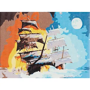 Холст с красками по номерам Бедствие на корабле (HS346) (22х30см) (Рыжий Кот) (3+) (коробка)