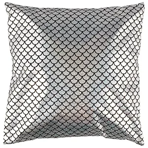 Подушка с узором Чешуя (серебро) (40х40) (текстиль)