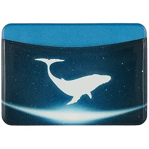 Чехол для карточек горизонтальный "Кит в космосе на рассвете"