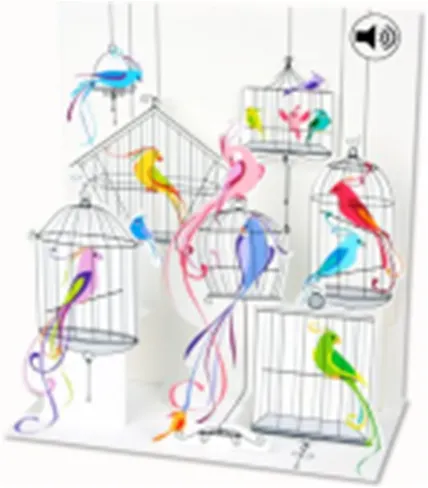 3D открытка Птицы в клетках (Bird Cages) (музыка) (SS003) 2384699 — 1