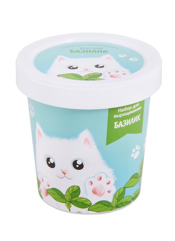 Набор для выращивания Базилик (У меня же лапки (белый кот)) (НВ2018-19) 2700350 — 1