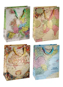 Пакет подарочный бумажный А3 32*42*11.5 "Карты в цвете", нейтр., мат. ламинат, Kairui