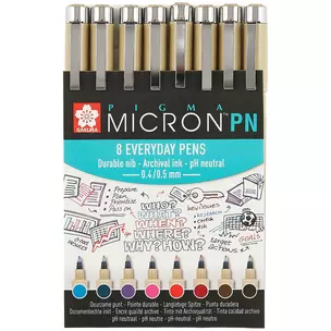 Капиллярные ручки «Pigma Micron PN», 8 штук, Sakura — 249910 — 1