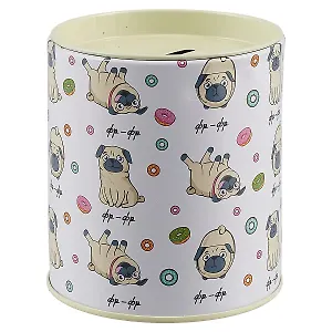 Копилка Бочка Мопсы (10х9) (металл)