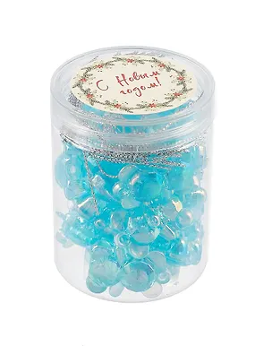 Набор елочных мини-подвесок Мишки перламутровые (25шт) (пластик) (ПВХ бокс) (12-08621-N25) 3047336