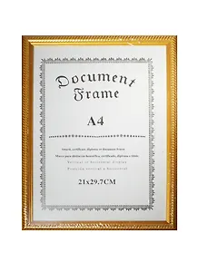 Фоторамка пластик 21*30 "Желтый орнамент" светлое дерево, гладкая