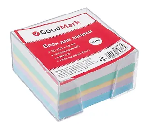 Блок для записей, 90х90 мм, цветной, GoodMark