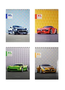 Блокнот А6 80л кл. "XL-АВТО" карт.обл., гребень, выб.лак, ассорти, ПЗБФ