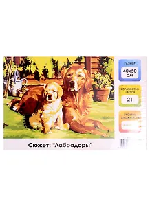 Картина по номерам на холсте с подрамником Лабрадоры (40х50 см) (21 цв) (662469) (коробка) (Остров сокровищ)