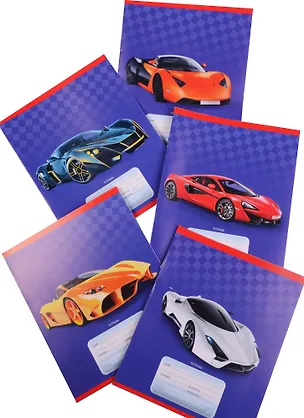 Тетрадь в клетку Unnika, "Авто (гонки)", 12 листов, в ассортименте 243775