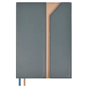 Ежедневник недат. А5 160л "Каветти" серый, кожзам, тв.переплет, блинтовое тиснение, магнит.клапан, офсет, ляссе