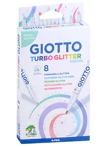 Фломастеры Giotto, Turbo Glitter Pastel, 8 цветов