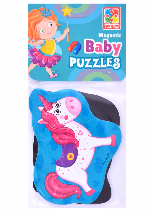 Мягкие магнитные Baby puzzle "Фея и единорог" 2 картинки, 7 эл. 2879634 — 1