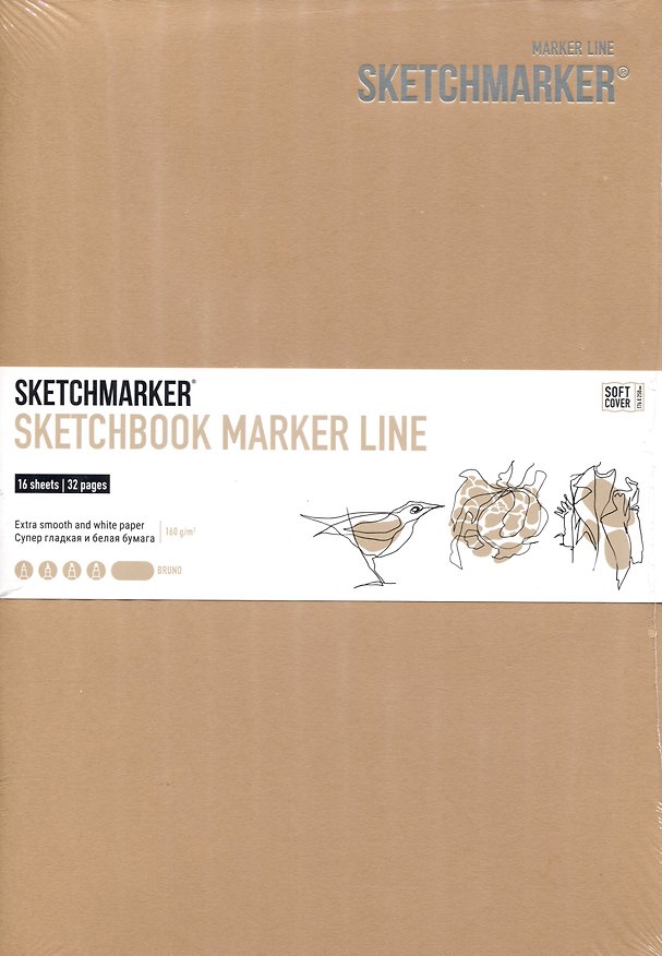 Скетчбук 17,6*25см 16л "SKETCHMARKER MARKER LINE", 160г/м2, мягк.обложка, цв.коричневый 2932292 — 1