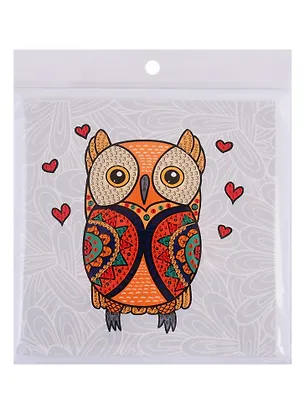 Алмазная мозаика MAZARI Открытка своими руками Сова, 15х15 см., ОПП-упаковка 2764284
