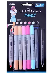 Набор маркеров Copic Ciao манга 7 5цв + мультилинер 0.3мм 