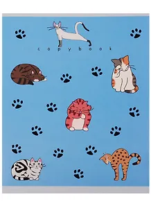 Тетрадь в клетку Unnika, "Кошачьи проделки (графика)", 48 листов, в ассортименте