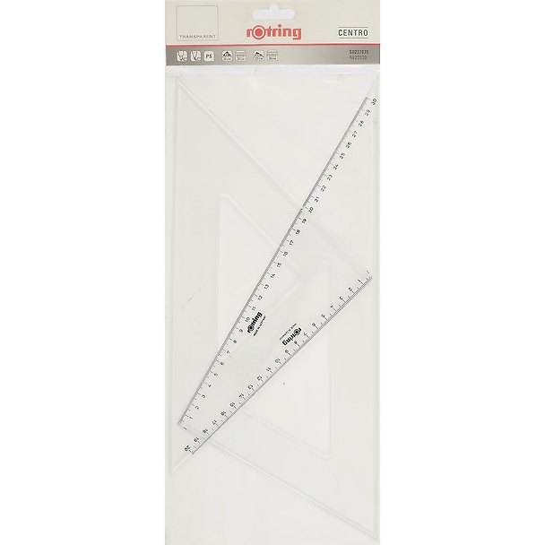 Угольники «Centro», 32 см 45°, 32 см 30°/60°, Rotring 219826 — 1