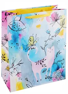 Пакет А4 32*26*12 "Котик акварель" дет., бум.мат.ламинат