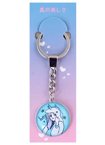 Брелок Аниме Девушка в шапке-единороге комикс (стекло) (3,2 см)