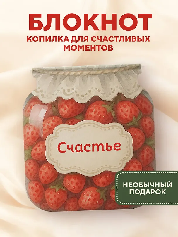 Записная книжка «Банка счастья. Варенье. Счастье в банке на каждый день» 145х155 мм, 64 листа, Эксмо 3132636 — 3