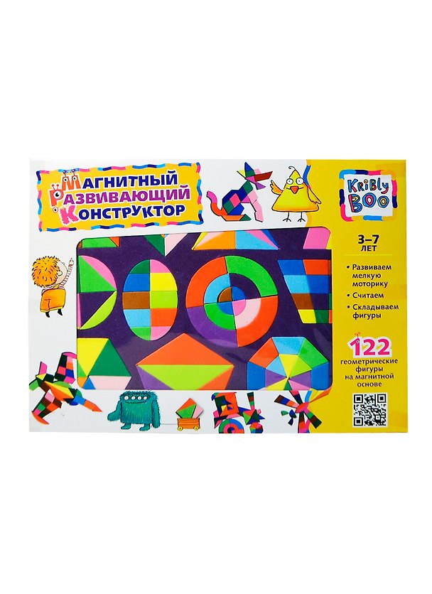 Конструктор, Kribly Boo, Магнитный развивающий конструктор, 122 детали. 2403766 — 1