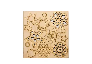 Набор для скрапбукинга Снежинки - 2 (131103) (180х162) (дерево) (упаковка) 2386421