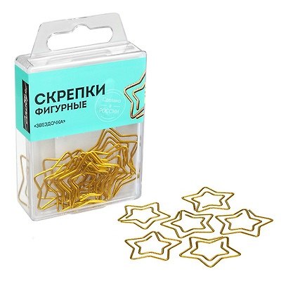 Скрепки фигурные «Звездочка», Глобус, 30 мм, 12 штук 3102868 — 1